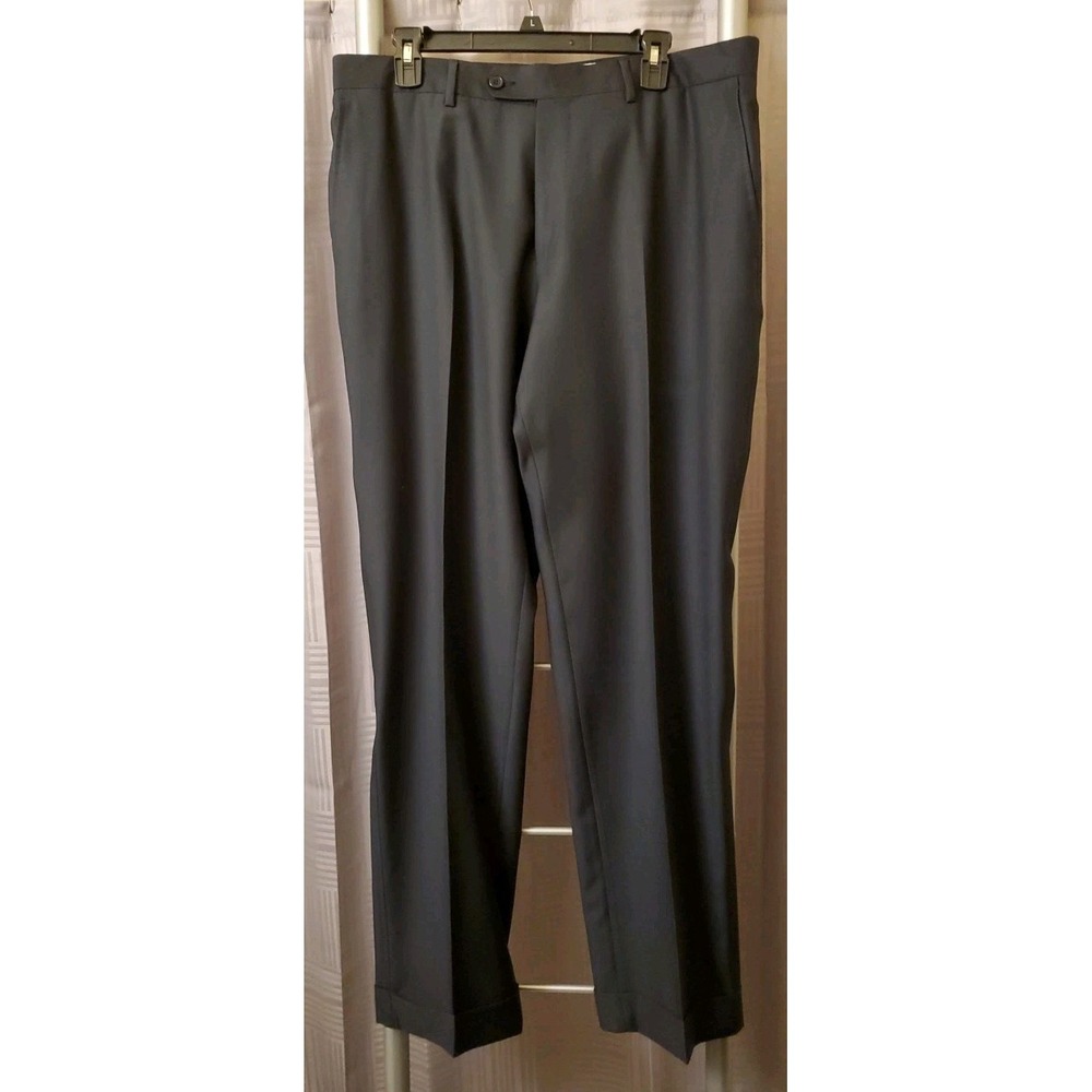 ANGELICO‎ Mens Tapered Suit Trousers IT 56 Large W36 L33 Black Virgin Wool